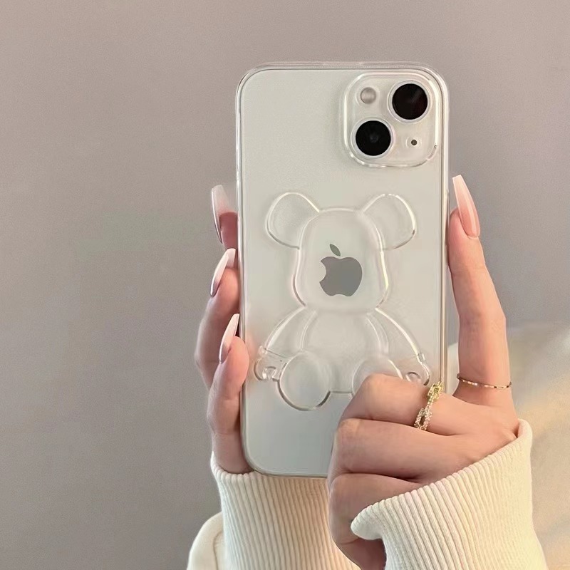 Bear Transparent Case - Minimalistic Soft Case with Precise Cutouts