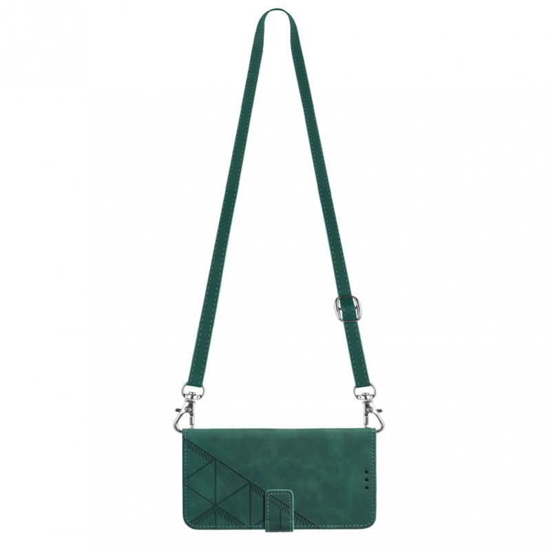 Business-style 3D Embossed Phone Case with Crossbody Strap and Card Slots