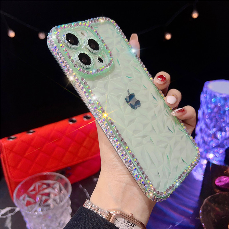Protective Diamond Pattern Silicone Glitter Case