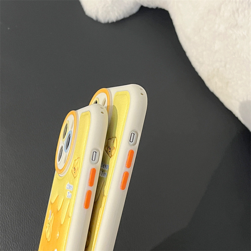 Cartoon Leather Embossed Cheese Toy Phone Case