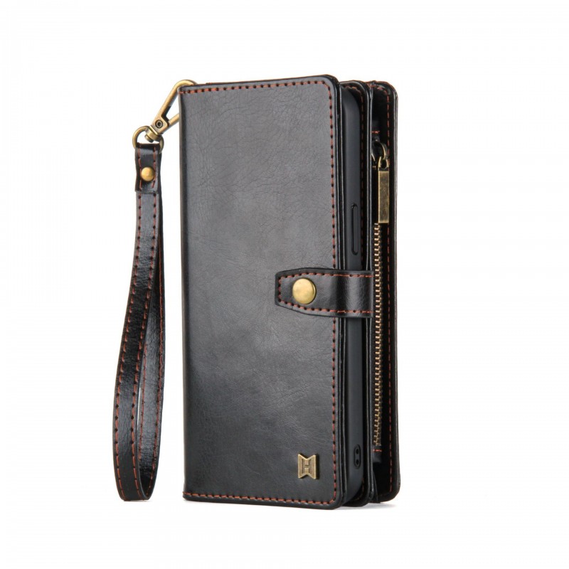 Flip Leather Case with Magnetic Closure and Wallet Design for iPhone